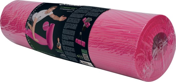 FITNESSMATTE, (10mm, pink), mit Tra